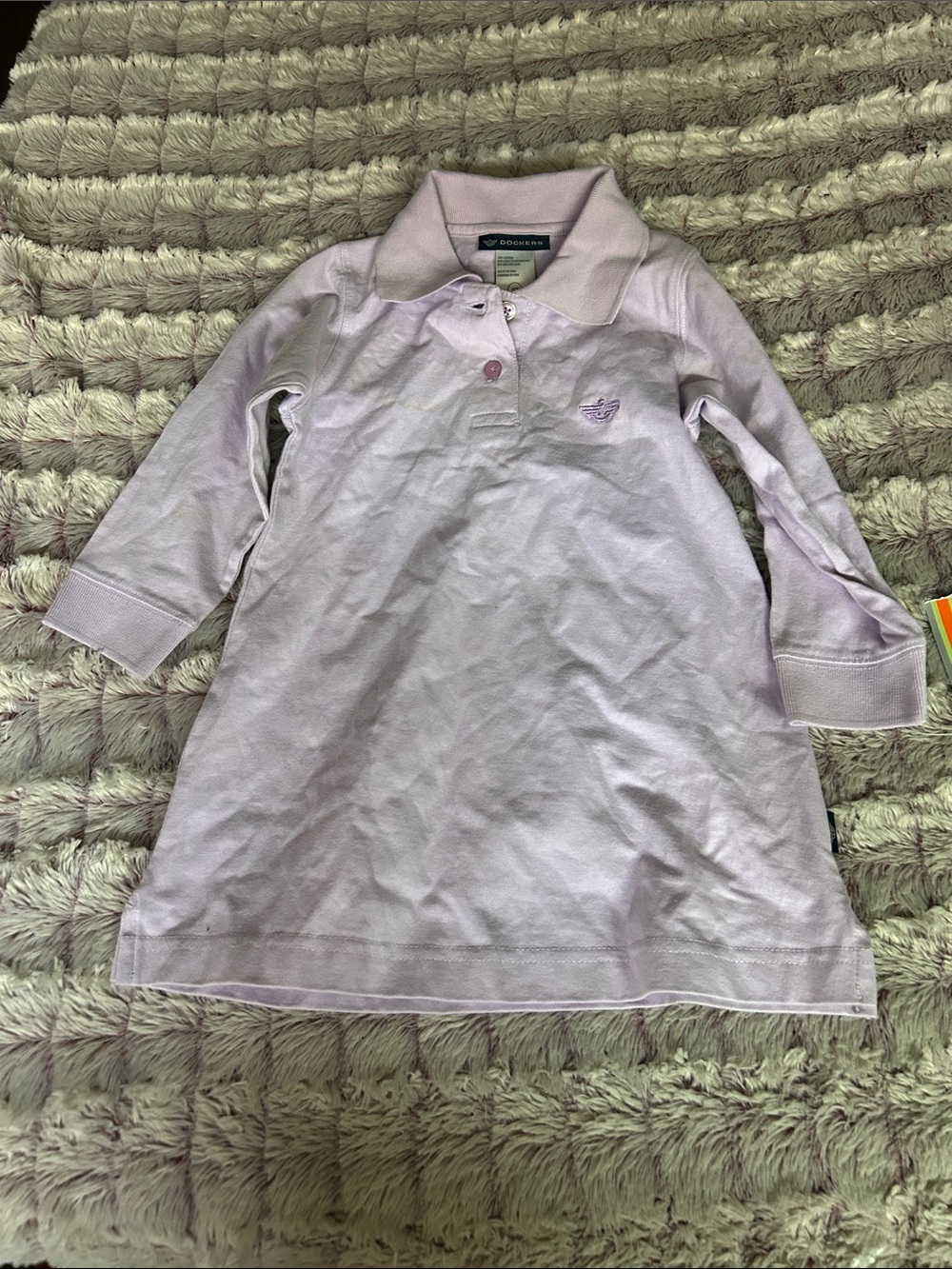 Dockers Lavender Long-Sleeve Polo Dress size 2T